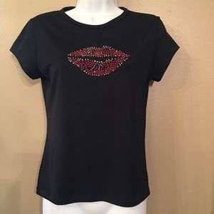 Rhinestone Graphic T-shirt Ladies S/M